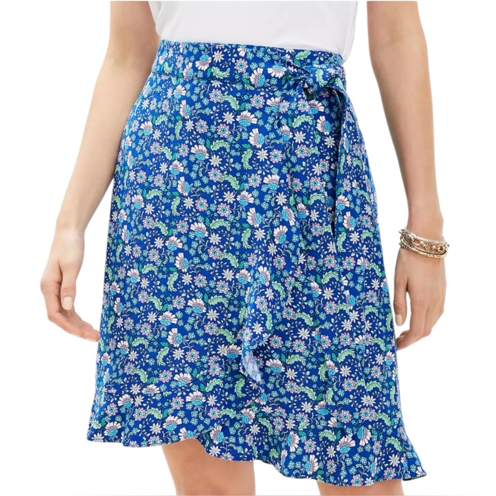 NWT LOFT Floral Ruffle Wrap Skirt Size 14